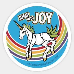 Jump into Joy Rainbow Unicorn — Dancing Uniquorn Illustration series Sticker